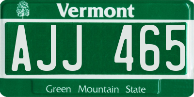 VT license plate AJJ465
