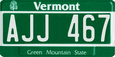 VT license plate AJJ467