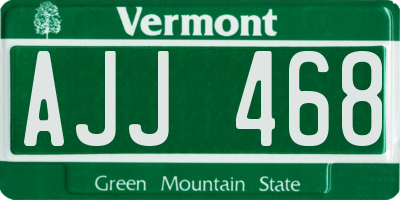 VT license plate AJJ468