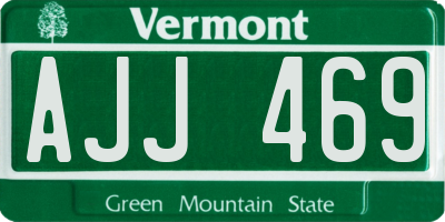 VT license plate AJJ469