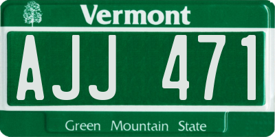 VT license plate AJJ471
