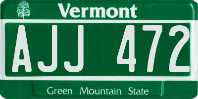 VT license plate AJJ472