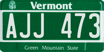 VT license plate AJJ473