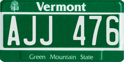 VT license plate AJJ476