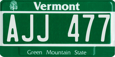 VT license plate AJJ477