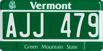 VT license plate AJJ479