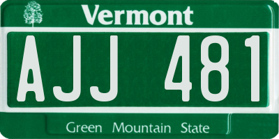 VT license plate AJJ481