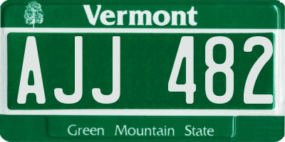 VT license plate AJJ482