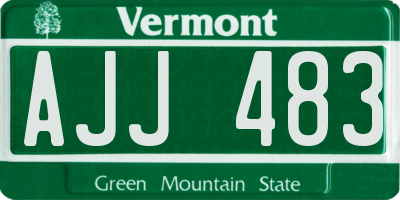 VT license plate AJJ483