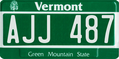 VT license plate AJJ487