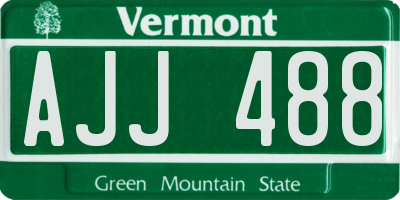 VT license plate AJJ488