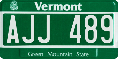 VT license plate AJJ489
