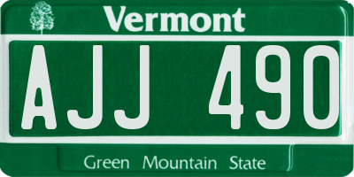 VT license plate AJJ490