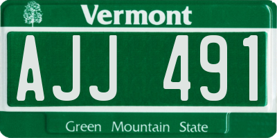 VT license plate AJJ491