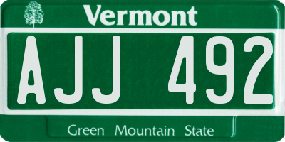 VT license plate AJJ492