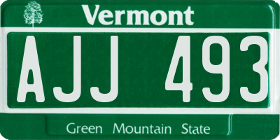 VT license plate AJJ493