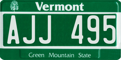 VT license plate AJJ495