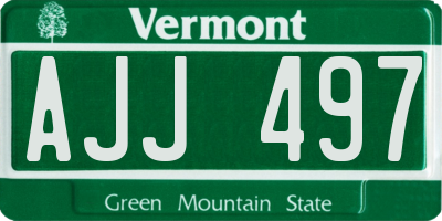 VT license plate AJJ497