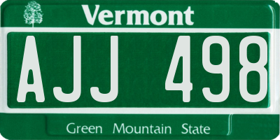 VT license plate AJJ498