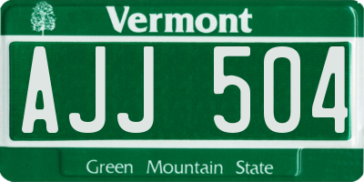 VT license plate AJJ504