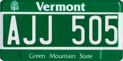 VT license plate AJJ505