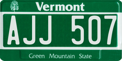 VT license plate AJJ507