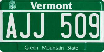 VT license plate AJJ509
