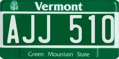 VT license plate AJJ510