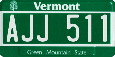 VT license plate AJJ511