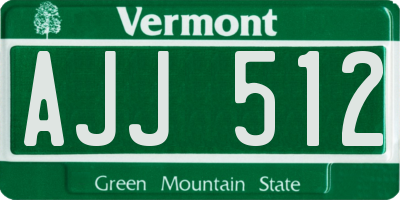 VT license plate AJJ512