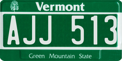 VT license plate AJJ513