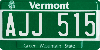 VT license plate AJJ515