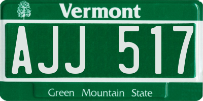VT license plate AJJ517