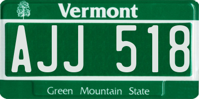 VT license plate AJJ518