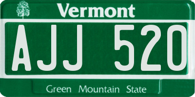 VT license plate AJJ520