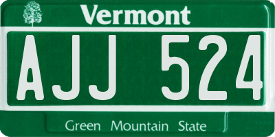 VT license plate AJJ524