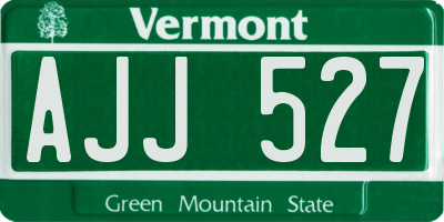 VT license plate AJJ527