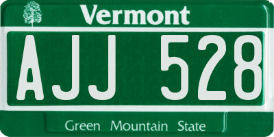 VT license plate AJJ528