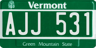 VT license plate AJJ531