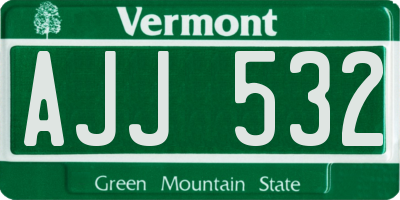 VT license plate AJJ532