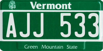 VT license plate AJJ533