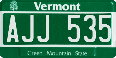 VT license plate AJJ535