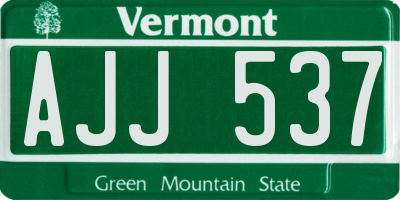 VT license plate AJJ537