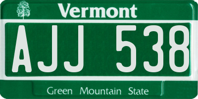 VT license plate AJJ538
