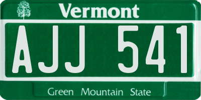 VT license plate AJJ541