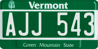 VT license plate AJJ543