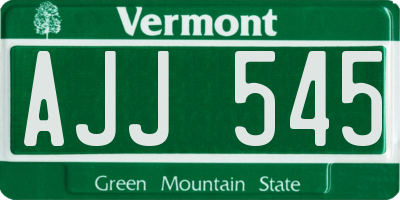 VT license plate AJJ545