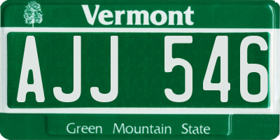 VT license plate AJJ546