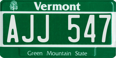VT license plate AJJ547
