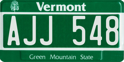 VT license plate AJJ548